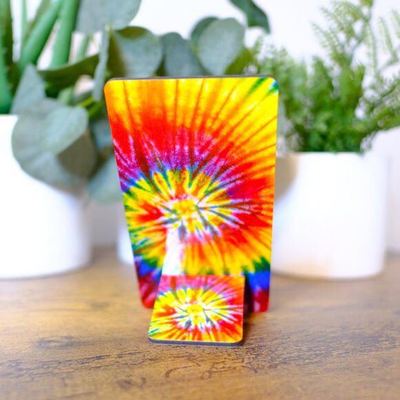 Handmade Cellphone Stand/Dock, Tie Dye, iphone, samsung, android, gift - Picture 3 of 4
